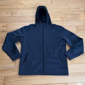 Men’s Nike Mix Media Full Zip Sweatshirt Jacket In Dark Blue Size Large